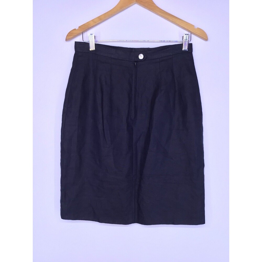 Breeches Linen Pencil Skirt Lined Black USA Vintage Women’s Size 10 - Picture 2 of 5
